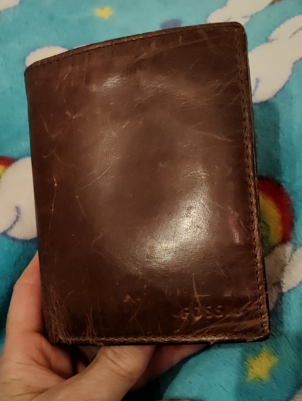 Distressed Vintage Brown Fossil Men's Wallet